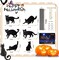 6 Pack Halloween LED Glowing Eyes Black Cat Glow in The Dark with Lights Outdoor Outside Halloween Decorations Scary Yard Signs Garden Decor Lawn for Pathway Stake Waterproof Thickened Silhouette